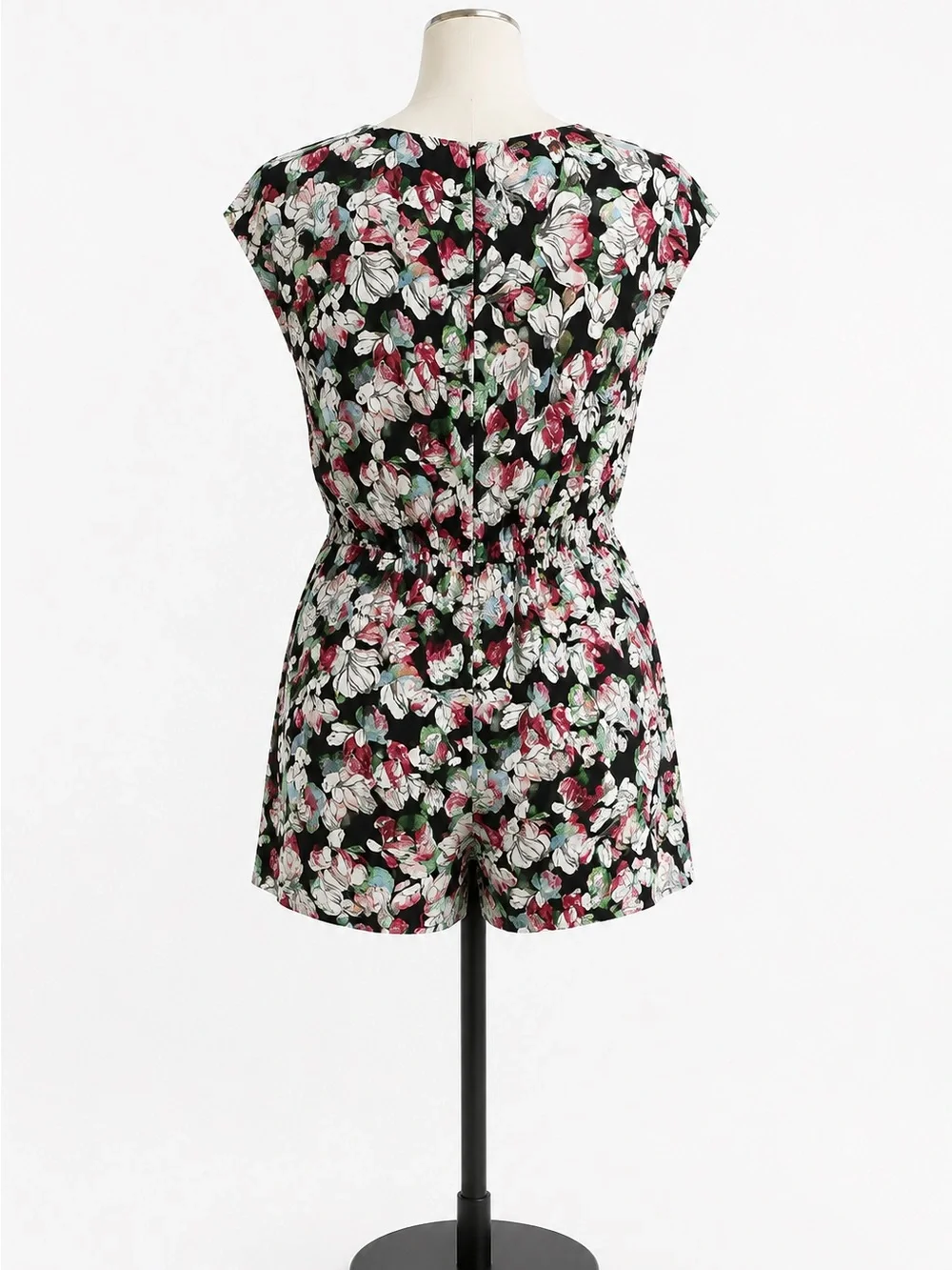 BCBGMAXAZRIA Women’s Floral Romper Size Large Black Multicolor NWT